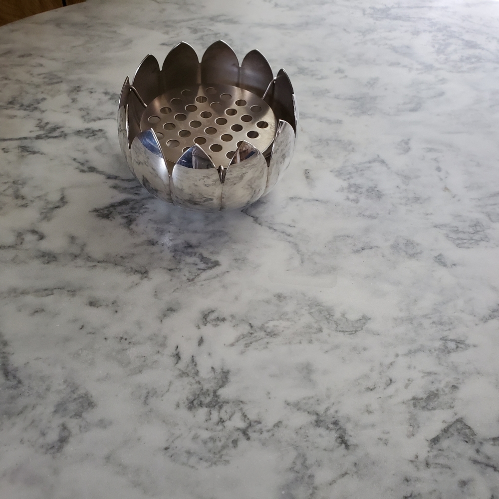 Reed & Barton Silver plate lotus floral frog 4.5in